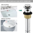 PARLOS Anti-Clogging Pop up Sink Drain Stopper with Overflow for Bathroom Sink Vessel, Brushed Nickel, 2104702