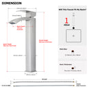 EZANDA Waterfall Vessel Sink Faucet Tall Bathroom Faucet Single Handle, Single Hole Bowl Basin Mixer Tap with Water Supply Lines, Brushed Nickel, 1440702D