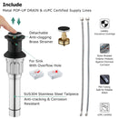 PARLOS Bathroom Sink Faucet with Pull Out Sprayer, 2 Handle Bathroom Pull Down Faucet with 360 Swivel Spout, Centerset 4 Inch Vanity Sink Faucet, Matte Black, 1.2 GPM, 1438904P