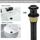 PARLOS Pop up Sink Drain Stopper with Overflow for Bathroom Sink Vessel, Matte Balck, 2104704