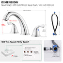PARLOS Two Handles Widespread Bathroom Sink Faucet Polished Chrome 1435001PD