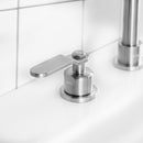 PARLOS Two-Handle Widespread Bathroom Sink Faucet Three Hole Lavatory Faucet with Metal Pop-up Sink Drain Brushed Nickel, 1436002