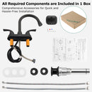 PARLOS Bathroom Sink Faucet with Pull Out Sprayer, 2 Handle Bathroom Pull Down Faucet with 360 Swivel Spout, Centerset 4 Inch Vanity Sink Faucet, Matte Black, 1.2 GPM, 1438904P