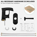 PARLOS Waterfall Bathroom Faucet with Swivel Spout, Single Handle Vanity Sink Faucet, Single Hole Basin Mixer Tap with Water Supply Lines, Matte Black, 1437904PD