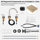 PARLOS Bathroom Sink Faucet with Pull Out Sprayer, Widespread Pull Down Bathroom Faucet with 360 Swivel Spout, 3 Hole Vanity Sink Mixer, Brushed Nickel, 1.2 GPM, 1439002P