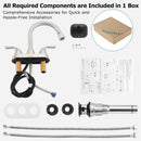 PARLOS Bathroom Sink Faucet with Pull Out Sprayer, 2 Handle Bathroom Pull Down Faucet with 360 Swivel Spout, Centerset 4 Inch Vanity Sink Faucet, Brushed Nickel, 1.2 GPM, 1438902P