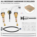 PARLOS Widespread Double Handles Bathroom Faucet with Pop Up Drain and cUPC Faucet Supply Lines, Chrome, 1.2GPM, Doris 1417201P