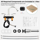 PARLOS Bathroom Sink Faucet with Pull Out Sprayer, 2 Handle Bathroom Pull Down Faucet with 360 Swivel Spout, Centerset 4 Inch Vanity Sink Faucet, Chrome, 1.2 GPM, 1438901P