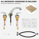 PARLOS Widespread Two Handles Bathroom Sink Faucet Brushed Nickel, 1.2GPM 1435002PD