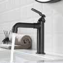 Newater Brass Single Handle Bathroom Sink Faucet with Pop Up Drain, Deck Plate and Cupc Faucet Supply Lines, Oil Rubbed Bronze, 7001021