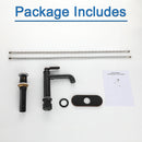 Newater Brass Single Handle Bathroom Sink Faucet with Pop Up Drain, Deck Plate and Cupc Faucet Supply Lines, Oil Rubbed Bronze, 7001021