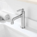 Newater Single Handle Bathroom Sink Faucet with Pop Up Drain, Deck Plate and Cupc Water Supply Lines, Brushed Nickel, 7001031