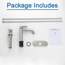Newater Single Handle Bathroom Sink Faucet with Pop Up Drain, Deck Plate and Cupc Water Supply Lines, Brushed Nickel, 7001031
