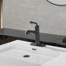 NEWATER Brass Single-Handle Bathroom Sink Faucet  for Vanity, Vessel,  Rv ,Commercial Lavatory with Deck Plate ,Metal Pop Up Drain & Supply Lines，Matte Black