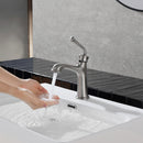 Newater Single Handle Bathroom Sink Faucet with Pop Up Drain, Deck Plate and Cupc Water Supply Lines, Brushed Nickel, 7002031