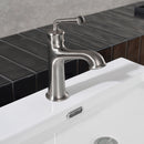 Newater Single Handle Bathroom Sink Faucet with Pop Up Drain, Deck Plate and Cupc Water Supply Lines, Brushed Nickel, 7002031