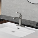 Newater Single Handle Bathroom Sink Faucet with Pop Up Drain, Deck Plate and Cupc Water Supply Lines, Brushed Nickel, 7002031