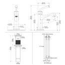 Newater Single Handle Bathroom Sink Faucet with Pop Up Drain, Deck Plate and Cupc Water Supply Lines, Black Stainless, 7002051