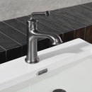 Newater Single Handle Bathroom Sink Faucet with Pop Up Drain, Deck Plate and Cupc Water Supply Lines, Black Stainless, 7002051