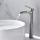 Newater Single Handle Vessel Sink Faucet Tall Bathroom Faucet with Water Supply Lines, Brushed Nickel, 76454