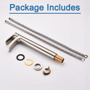 Newater Single Handle Vessel Sink Faucet Tall Bathroom Faucet with Water Supply Lines, Brushed Nickel, 76454