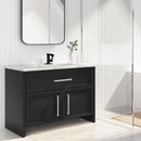 PARLOS Waterfall Bathroom Faucet with Swivel Spout, Single Handle Vanity Sink Faucet, Single Hole Basin Mixer Tap with Water Supply Lines, Matte Black, 1437904PD