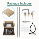 PARLOS Two-Handle Widespread Bathroom Sink Faucet Three Hole Lavatory Faucet with Metal Pop-up Sink Drain Brushed Nickel, 1436002