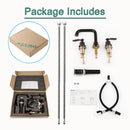 PARLOS Two-Handle Widespread Bathroom Sink Faucet Three Hole Lavatory Faucet with Metal Pop-up Sink Drain Oil Rubbed Bronze, 1436003