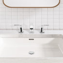 PARLOS Widespread Double Handles Bathroom Faucet with Pop Up Drain and cUPC Faucet Supply Lines, Chrome, 1.2GPM, Doris 1417201P