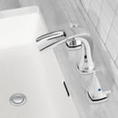 PARLOS Waterfall Widespread Bathroom Faucet Double Handles with Pop Up Drain & cUPC Faucet Supply Lines, Chrome, Doris,1.2 GPM