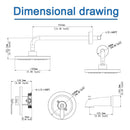 NEWATER Black Dual Function Shower Faucet Set with Tub Spout，Shower Trim Kit(Valve Included) with 8 Inch shower head,Rain Mixer Shower System Wall Mounted Fixtures Rainfall Shower Combo Set(1001011)
