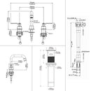 PARLOS Two-Handle Widespread Bathroom Sink Faucet Three Hole Lavatory Faucet with Metal Pop-up Sink Drain Oil Rubbed Bronze, 1436003