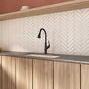 NEWATER Single Handle Pull Down Kitchen Faucet with Deck Plate & Supply Lines, Matte Black, 9001011