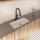 NEWATER Single Handle Pull Down Kitchen Faucet with Deck Plate & Supply Lines, Matte Black, 9001011