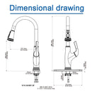 NEWATER Single Handle Pull Down Kitchen Faucet with Deck Plate & Supply Lines, Matte Black, 9001011