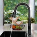 NEWATER Single Handle Pull Down Kitchen Faucet with Deck Plate & Supply Lines, Matte Black, 9001011