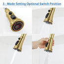 NEWATER Single Handle Pull Down Kitchen Faucet with Deck Plate & Supply Lines, Brushed Gold, 9001041