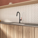 NEWATER Single Handle Pull Down Kitchen Faucet with Deck Plate & Supply Lines, Matte Black, 9002011