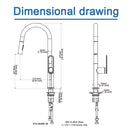 NEWATER Single Handle Pull Down Kitchen Faucet with Deck Plate & Supply Lines, Matte Black, 9002011