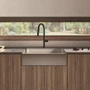 NEWATER Single Handle Pull Down Kitchen Faucet with Deck Plate & Supply Lines, Matte Black, 9002011