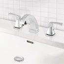 PARLOS Widespread Double Handles Bathroom Faucet with Pop Up Drain and cUPC Faucet Supply Lines, Chrome, 1.2GPM, Doris 1417201P