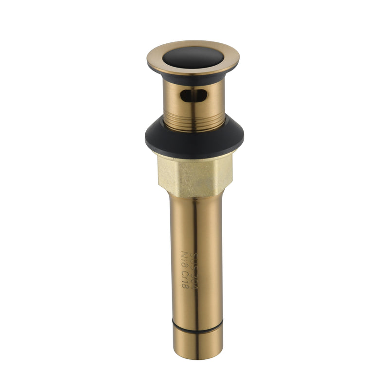 PARLOS Pop up Sink Drain Stopper Anti-Clogging with With Overflow for Bathroom Sink Vessel, Brushed Gold & Matte Black, 2104710