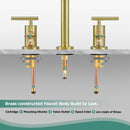 PARLOS 2-Handle Widespread 8 inch Bathroom Sink Faucet 3 Hole Vanity Faucet with cUPC Faucet Supply Lines, Brushed Gold, 1.2GPM, 1437408PD