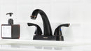 PARLOS 2-Handle Bathroom Sink Faucet with Metal Drain Assembly and Supply Hose Lead-Free cUPC Mixer Double Handle Tap Deck Mounted Oil Rubbed Bronze, 1.2 GPM (13597P)