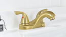 PARLOS Two-Handle Bathroom Sink Faucet with Metal Drain Assembly and Supply Hose, Lead-Free cUPC,Brushed Gold,1.2 GPM (1362208P)
