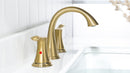 PARLOS Widespread 2 Handles Bathroom Faucet with Metal Pop Up Sink Drain and cUPC Faucet Supply Lines, Brushed Gold, 1.2 GPM (1364708P)