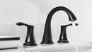 PARLOS Widespread 2 Handles Bathroom Faucet with Metal Pop Up Sink Drain and cUPC Faucet Supply Lines, Oil Rubbed Bronze, 1.2 GPM (13648P)
