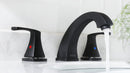 PARLOS Widespread Double Handles Bathroom Faucet with Pop Up Drain and cUPC Faucet Supply Lines, Matte Black, 1.2 GPM (14258P)