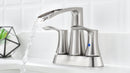 PARLOS 2 Handles Waterfall Centerset Bathroom Sink Faucet with Pop-up Drain and Faucet Supply Lines, Brushed Nickel, 1.2 GPM, Demeter 1431702P