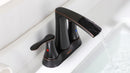PARLOS 2 Handles Waterfall Bathroom Faucet with Pop-up Drain and Faucet Supply Lines, Oil Rubbed Bronze, Demeter 1431703